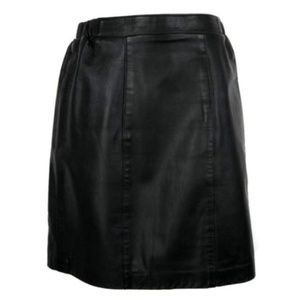 Genuine Leather Straight Pencil Skirt Size 6 Black